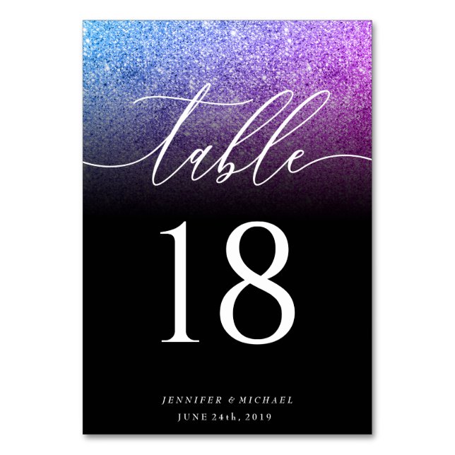 Numéro De Table Parties scintillant Rose Turquoise Siège Simple Si (Par défaut)