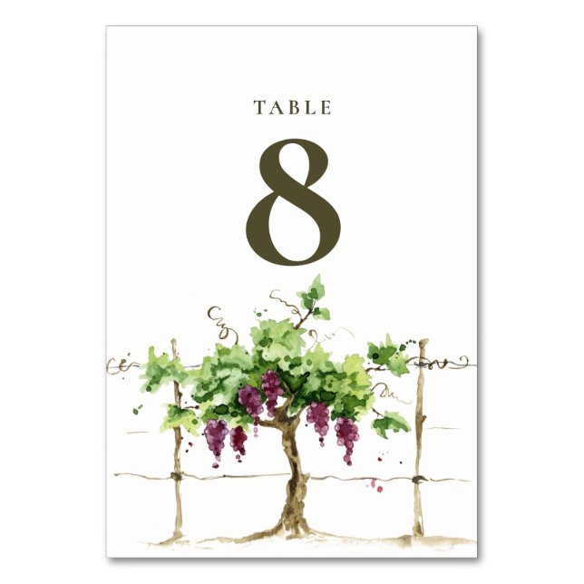 Numéro De Table Paso Robles Vineyard Vineyard Mariage (Par défaut)