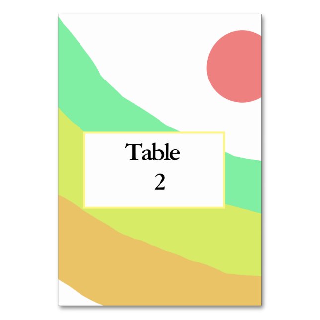 Numéro De Table pastel boho rouge jaune vertajoutez vos initiales  (Par défaut)