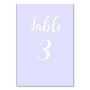 Numéro De Table Pastel Periwinkle violet