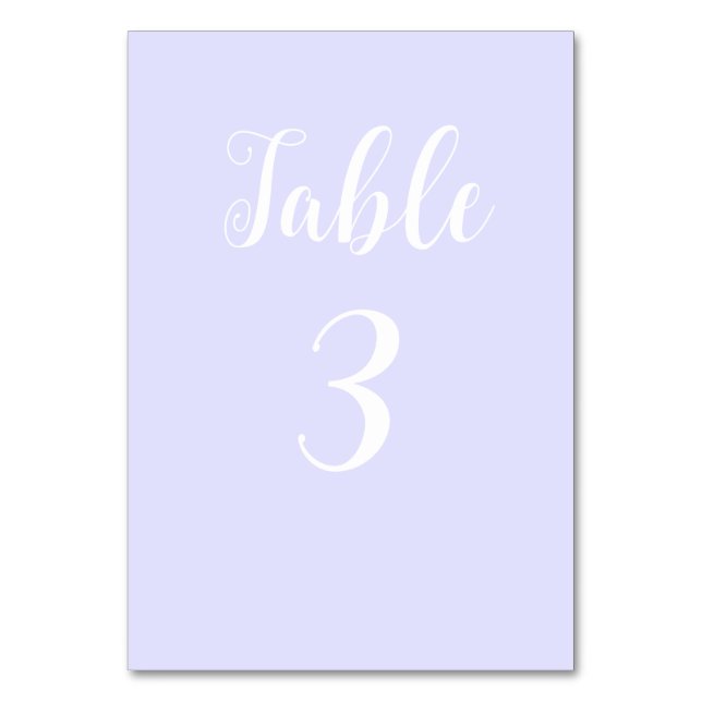 Numéro De Table Pastel Periwinkle violet (Par défaut)