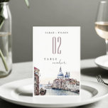 Numéro De Table Pastel Venice Italie Canaux Aquarelle Mariage<br><div class="desc">Si vous avez besoin d'une plus grande personnalisation,  n'hésitez pas à m'envoyer un email sur yellowfebstudio@gmail.com. ou un message via Zazzle.</div>