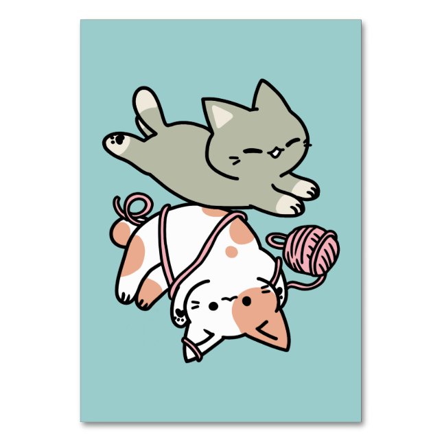 Numéro De Table Paws and Play – Adorable Cat Illustration (Par défaut)