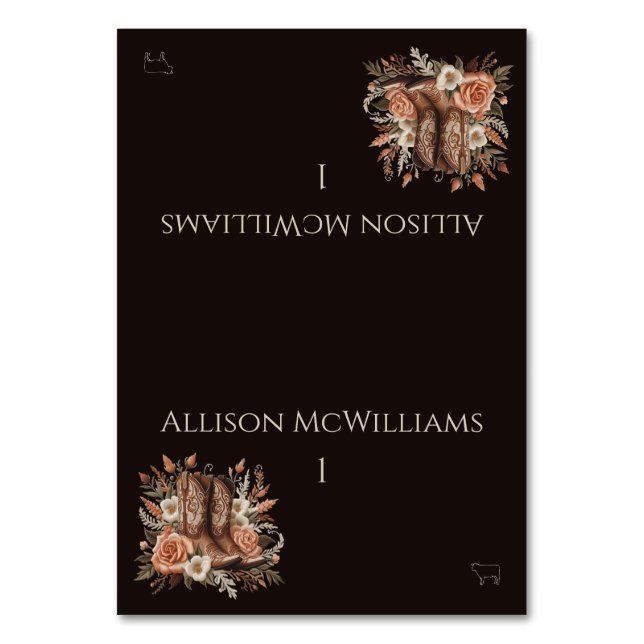 Numéro De Table Pays élégant moderne Occidental- Fleurs-Viande icô (Par défaut)