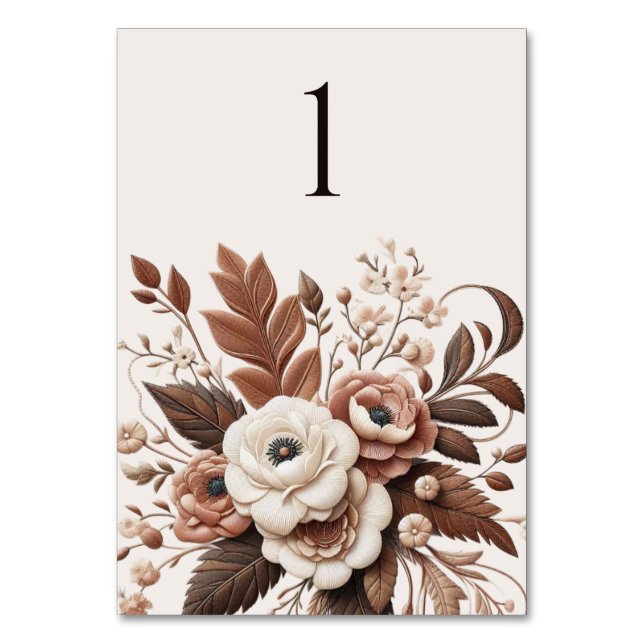 Numéro De Table Pays élégant moderne Ouest- Floral (Par défaut)