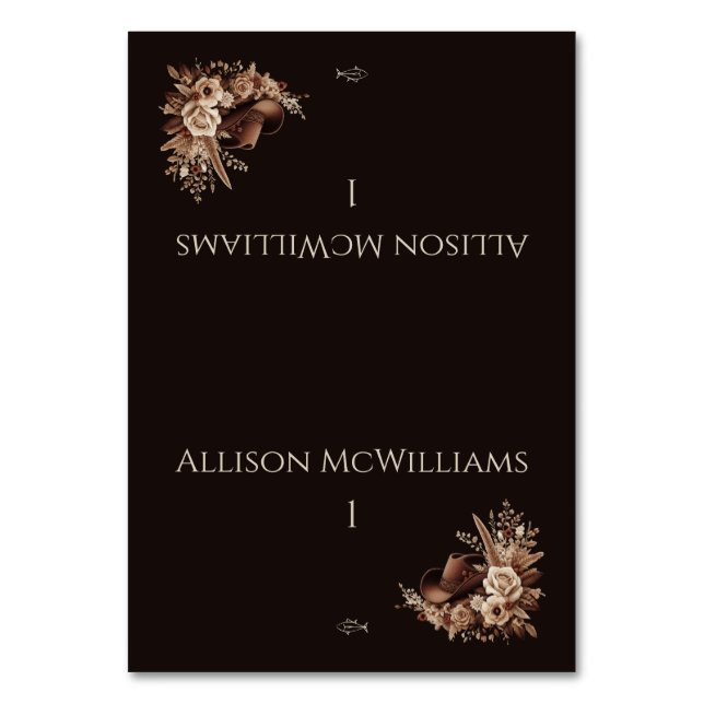 Numéro De Table Pays élégant moderne Ouest- Poisson Floral (Par défaut)