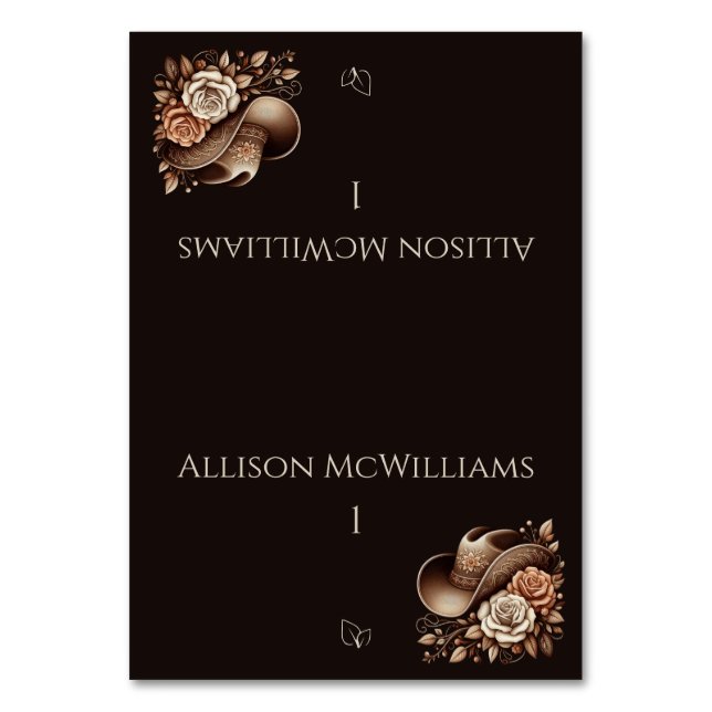 Numéro De Table Pays Western Cowgirl Casquette avec Flower Vegetar (Par défaut)