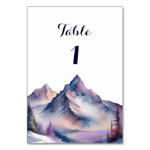 Numéro De Table Paysage des montagnes couvertes de neige mariage
