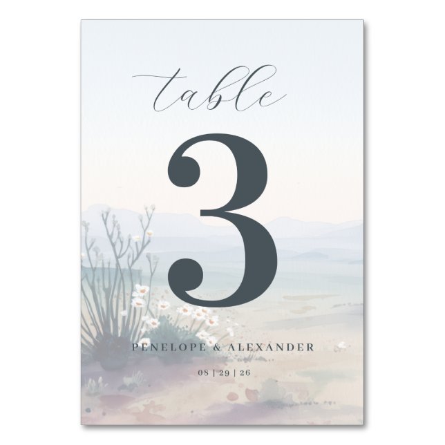 Numéro De Table Paysage Désertique Pastel Tranquille (Par défaut)