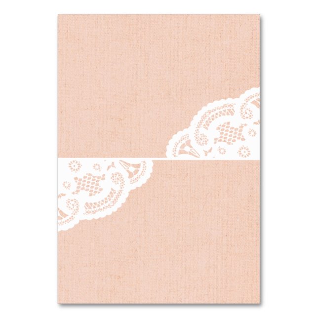 Numéro De Table Peach Lace Mariage Table  (Par défaut)