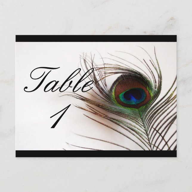 Numéro de table Peacock Feather Glamour (Devant)