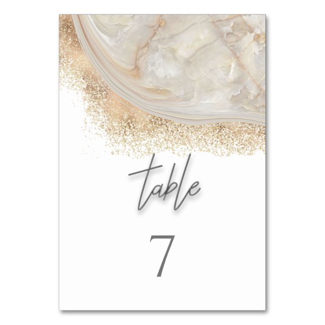 Numéro De Table Pearl rose or marbre agate calligraphie (Par défaut)