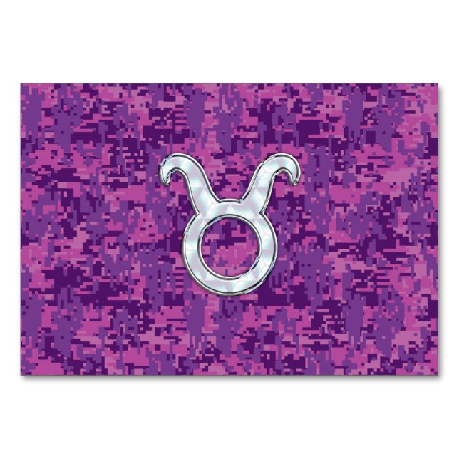 Numéro De Table Pearle comme Taurus Zodiac Connexion Camo numériqu (Devant)