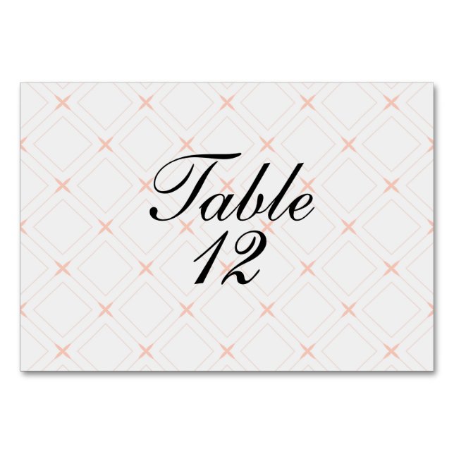 Numéro De Table Pêche pastel et géométrique crème (Devant)