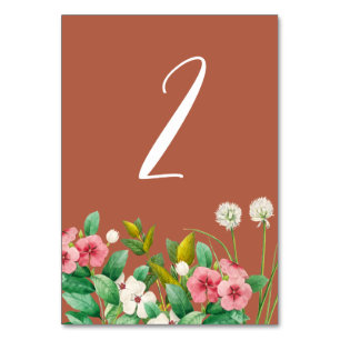Numéro De Table Périwinkle Burnt Orange Terracotta Mariage