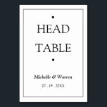 Numéro De Table Personalized Black & White Head<br><div class="desc">Personalized Minimalist Black & White Head Table Carfd</div>