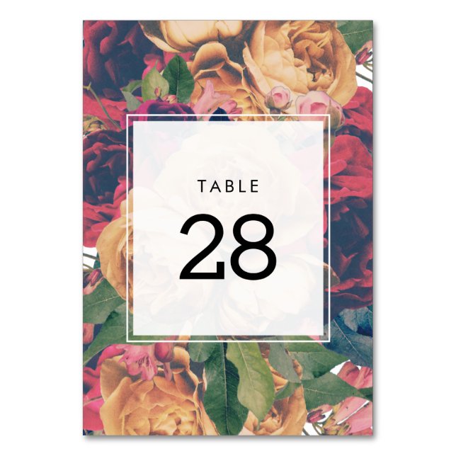 Numéro De Table Personnalisable Boho Floral Mariage (Par défaut)