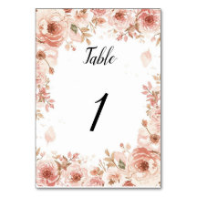 Numéro de table personnalisable Fleurs de mariage