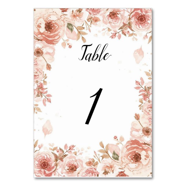 Numéro de table personnalisable Fleurs de mariage  (Par défaut)