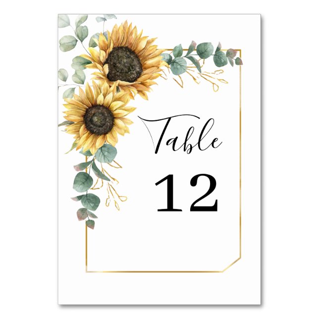 Numéro de table personnalisé Tournesol Eucalyptus  (Par défaut)