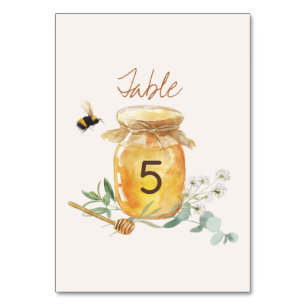 Numéro De Table Petit Baby shower de miel doux maman à abeille