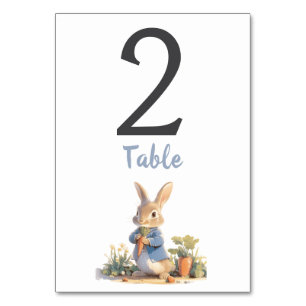 Numéro De Table Petit Peter Le Lapin Classic Baby shower Bleu