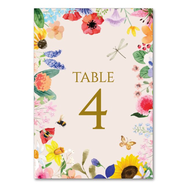 Numéro De Table Petite maman fleur sauvage à Bee Baby shower (Par défaut)
