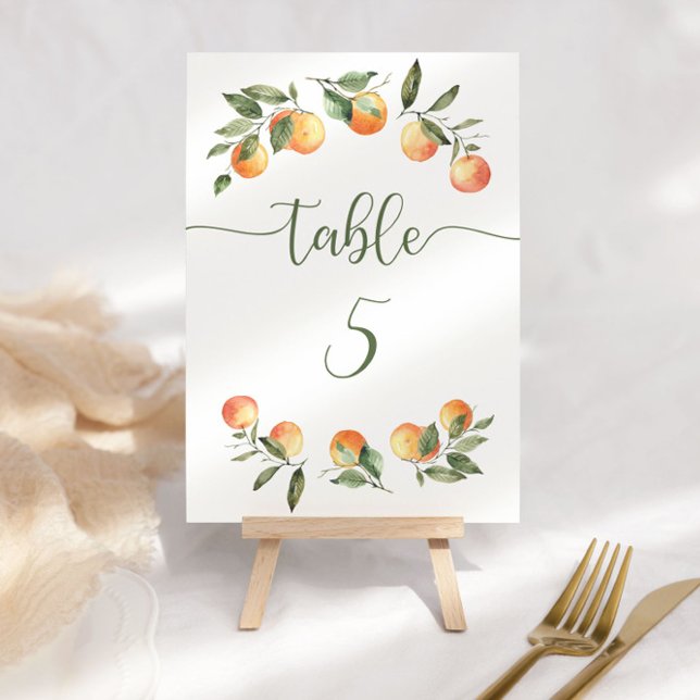 Numéro De Table Petits agrumes oranges mignons (Créateur téléchargé)
