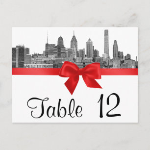 Numéro de table Philadelphie gravé noir et blanc r