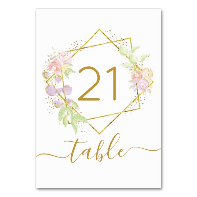 Numéro De Table Photo à l'aquarelle moderne (Par défaut)