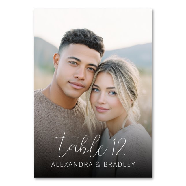 Numéro De Table Photo Chaleur Romantique (Dos)