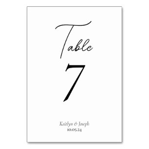 Numéro De Table Photo Collage Mariage de script moderne