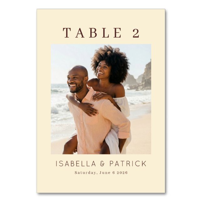 Numéro De Table Photo Contemporaine Chaleureuse et Joyeuse (Par défaut)