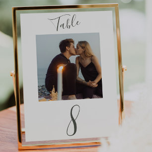 Numéro De Table Photo de mariage à l'écriture manuscrite moderne