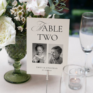 Numéro De Table Photo de mariage en noir et blanc Mariée et marié