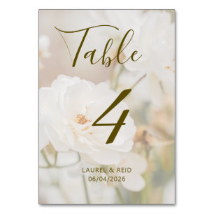 Numéro De Table Photo de roses blanches fanées romantiques pour ma