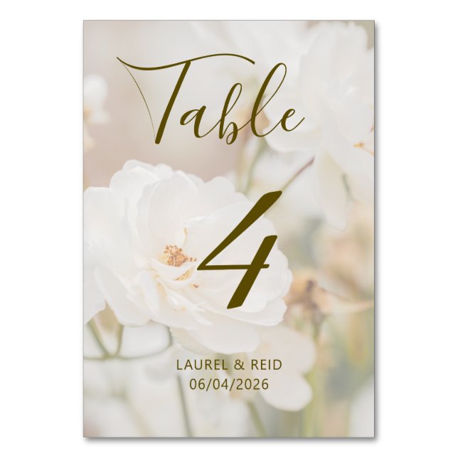 Numéro De Table Photo de roses blanches fanées romantiques pour ma (Par défaut)