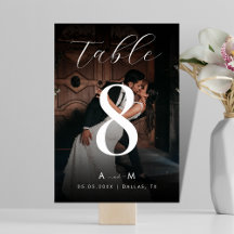 Photo décoloré foncé & Monogramme Élégant Mariage