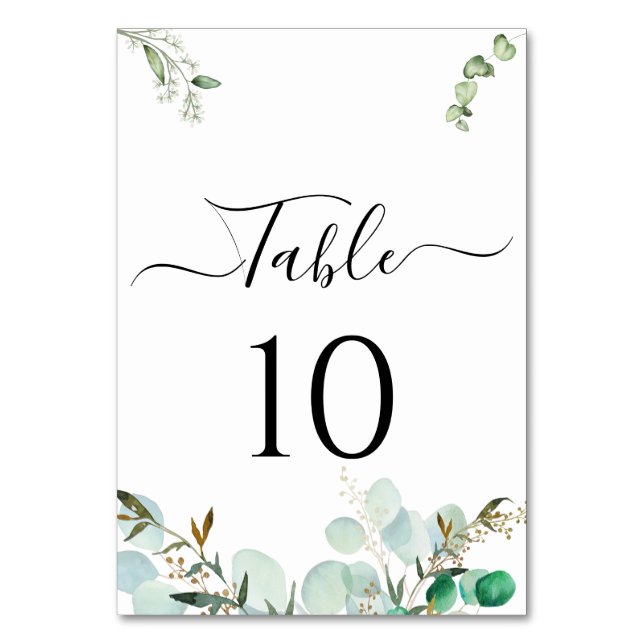 Numéro de table photo écriture élégante verdure (Dos)