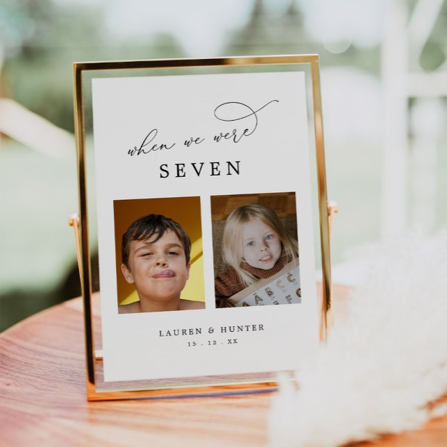 Numéro De Table Photo Élégante Quand Nous Étions Âgés (Créateur téléchargé)