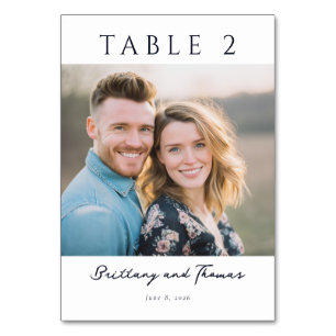 Numéro De Table Photo Floral Beige Joyeux