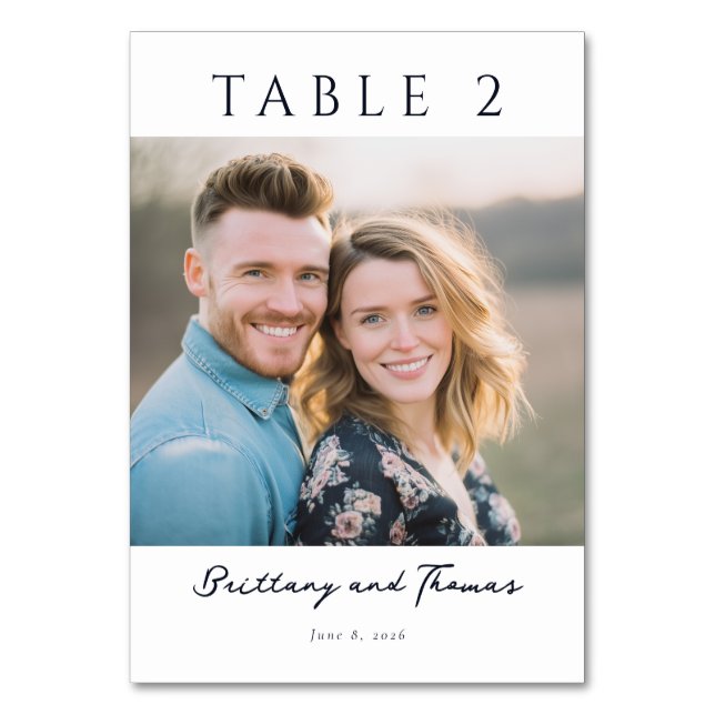 Numéro De Table Photo Floral Beige Joyeux (Par défaut)