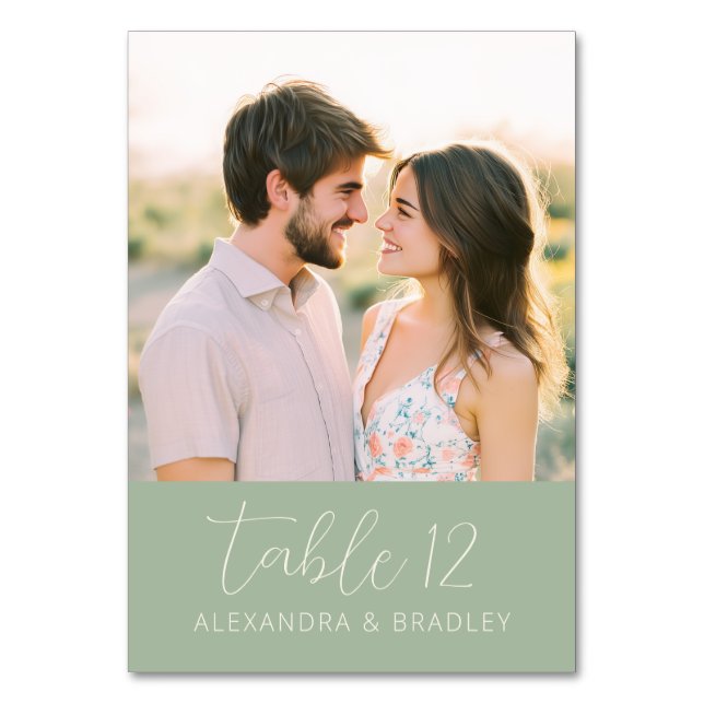 Numéro De Table Photo Floral Beige Romantique (Dos)
