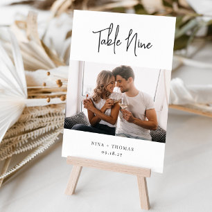 Numéro De Table Photo manuscrite moderne + Serif classique