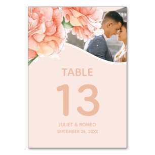 Numéro De Table Photo Mariage floral moderne
