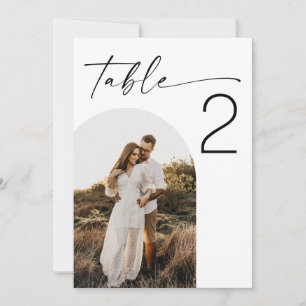 Numéro de table photo minimaliste Mariage élégan