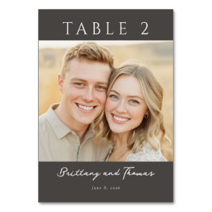 Numéro De Table Photo Minimaliste Neutre Joyeux