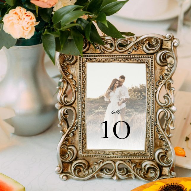 Numéro De Table Photo moderne avec Mariage superposé (Créateur téléchargé)