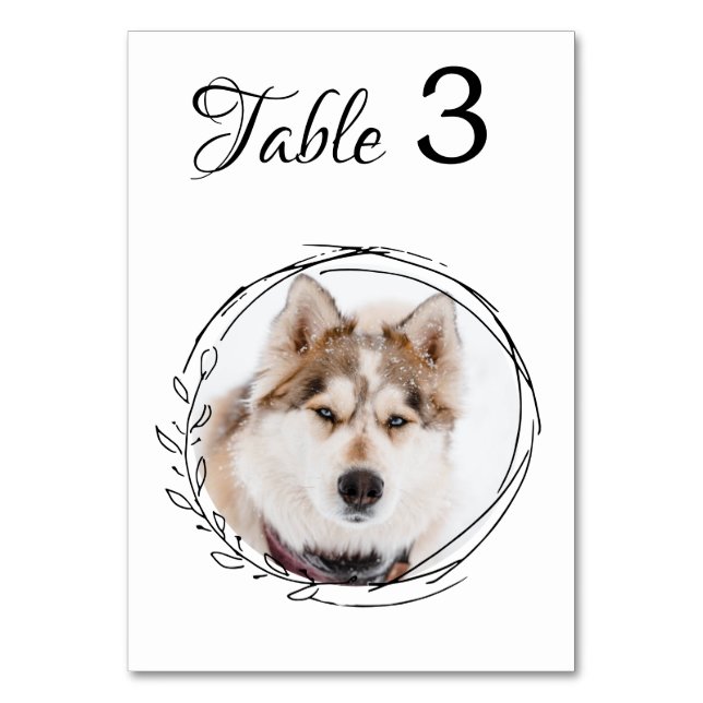 Numéro De Table Photo pour animaux de compagnie moderne Mariage bo (Par défaut)