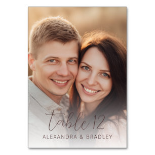 Numéro De Table Photo Romantique Beige Chaud